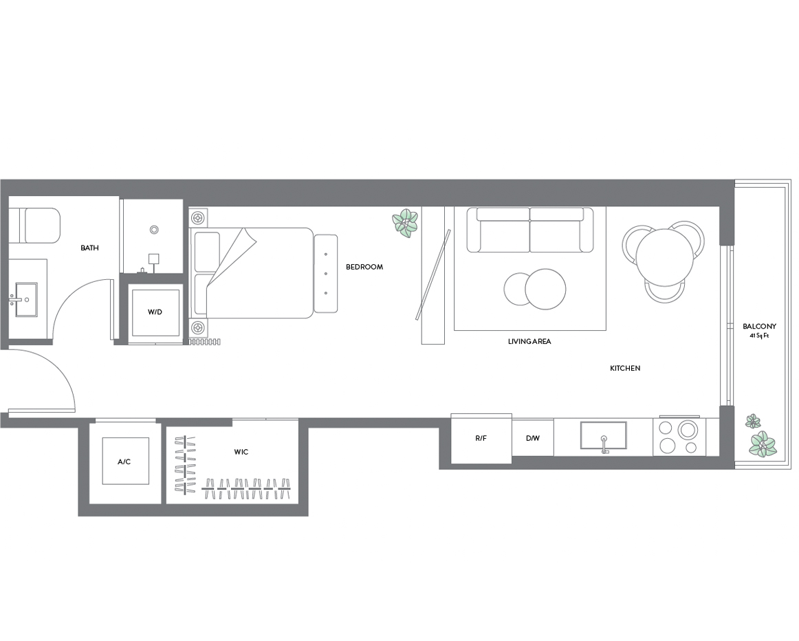The Elser Hotel & Residences, Studio Floor Plan